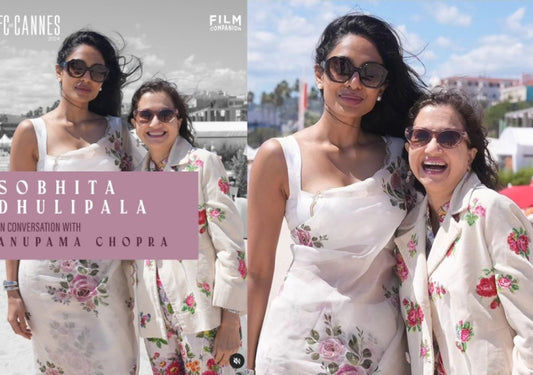 Sobhita Dhulipala at Cannes wearing Tara white saree