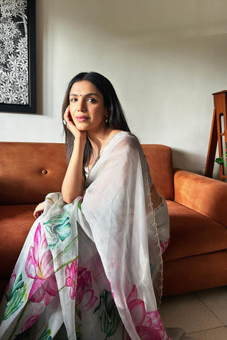 Kumud Goose Organza Silk Saree Kumud Goose Organza Silk Saree