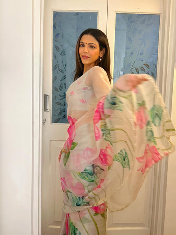 Kumud Goose Organza Silk Saree Kumud Goose Organza Silk Saree