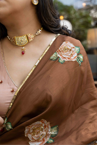 Sitara Brown silk saree Sitara Brown silk saree