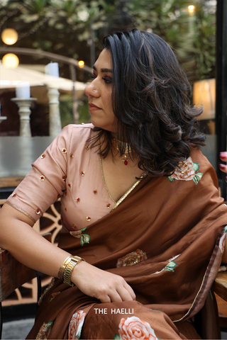 Sitara Brown silk saree Sitara Brown silk saree
