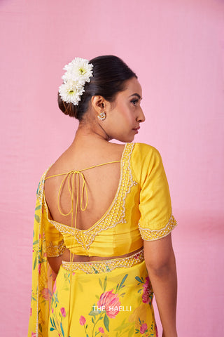 Jia Yellow Hand Embroidered Blouse Jia Yellow Hand Embroidered Blouse