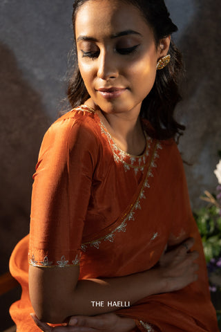 Ruhi Orange Silk Blouse Ruhi Orange Silk Blouse