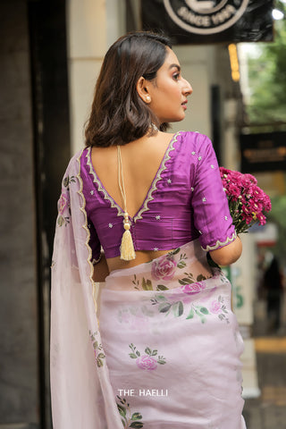 Heera Purple Hand-Embroidered Blouse Heera Purple Hand-Embroidered Blouse