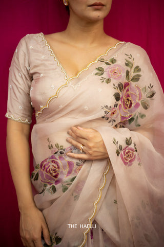 Heera Beige Hand-Emboidered Blouse Heera Beige Hand-Emboidered Blouse