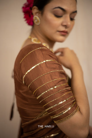 Aura Brown Hand-embroidered blouse Aura Brown Hand-embroidered blouse