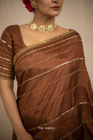 Aura Brown Hand-embroidered blouse Aura Brown Hand-embroidered blouse