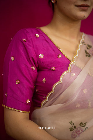 Noori Jazzberry Hand-Embroidered Silk Blouse Noori Jazzberry Hand-Embroidered Silk Blouse