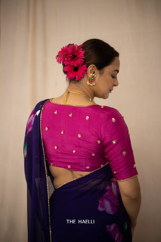 Noori Jazzberry Hand-Embroidered Silk Blouse Noori Jazzberry Hand-Embroidered Silk Blouse