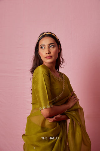 Ruhi Green Silk Blouse Ruhi Green Silk Blouse