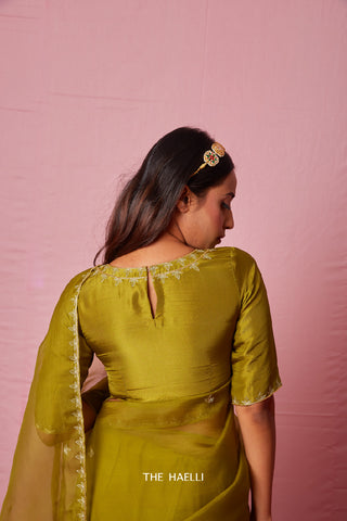 Ruhi Green Silk Blouse Ruhi Green Silk Blouse