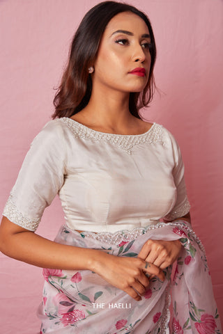 Jia White Hand Embroidered Blouse Jia White Hand Embroidered Blouse