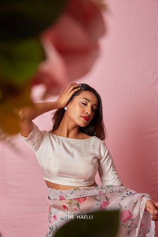 Jia White Hand Embroidered Blouse Jia White Hand Embroidered Blouse