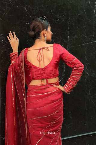 Aura Ruby Red Hand-Embroidered blouse Aura Ruby Red Hand-Embroidered blouse