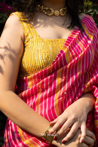 Sona Yellow Hand-Embroidered Blouse Sona Yellow Hand-Embroidered Blouse