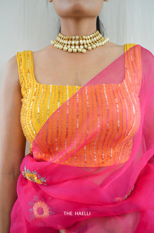 Sona Yellow Hand-Embroidered Blouse Sona Yellow Hand-Embroidered Blouse