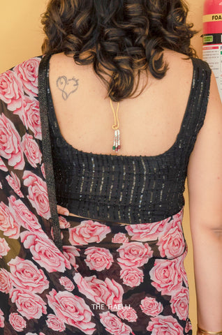 Sona Black Hand-Embroidered Blouse Sona Black Hand-Embroidered Blouse