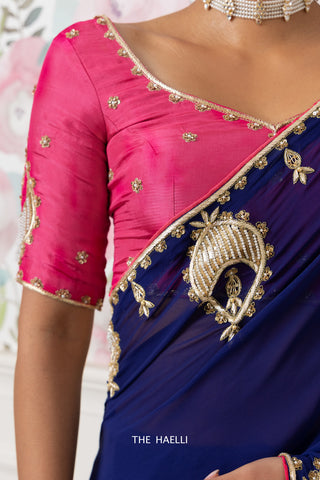 Maharaani Raani Hand-Embroidered Silk Blouse Maharaani Raani Hand-Embroidered Silk Blouse