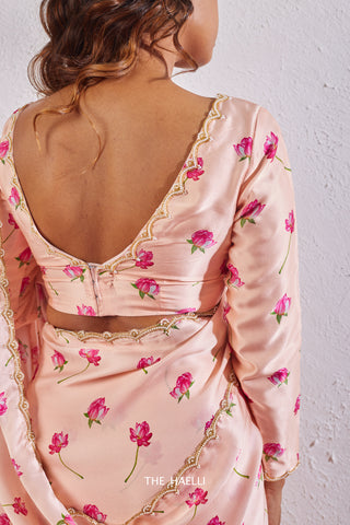 Nadia Blush Satin Silk Blouse Nadia Blush Satin Silk Blouse