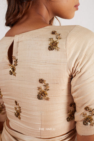Pari Beige Tussar Silk Blouse Pari Beige Tussar Silk Blouse