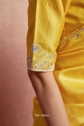 Leela Yellow Tussar Silk Blouse Leela Yellow Tussar Silk Blouse