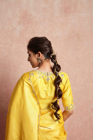 Leela Yellow Tussar Silk Blouse Leela Yellow Tussar Silk Blouse
