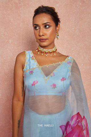 Nadia Blue Satin Silk Blouse Nadia Blue Satin Silk Blouse