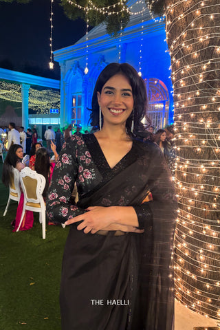 Samaira Black Hand embroidered blouse Samaira Black Hand embroidered blouse