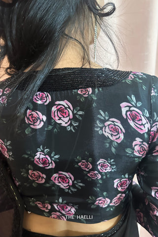 Samaira Black Hand embroidered blouse Samaira Black Hand embroidered blouse