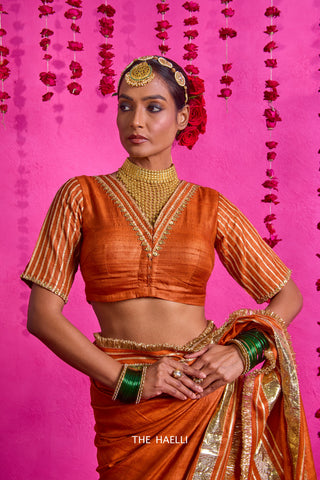 Padmini Rust Tussar Silk Blouse Padmini Rust Tussar Silk Blouse