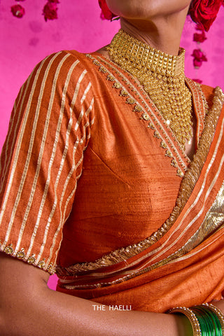 Padmini Rust Tussar Silk Blouse Padmini Rust Tussar Silk Blouse