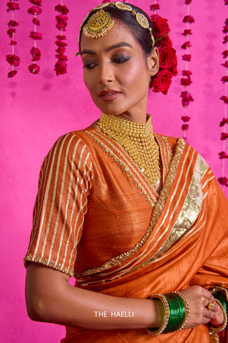 Padmini Rust Tussar Silk Blouse Padmini Rust Tussar Silk Blouse