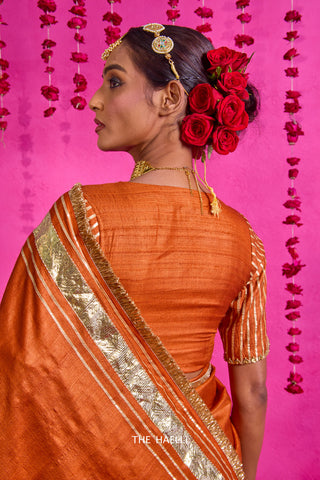 Padmini Rust Tussar Silk Blouse Padmini Rust Tussar Silk Blouse