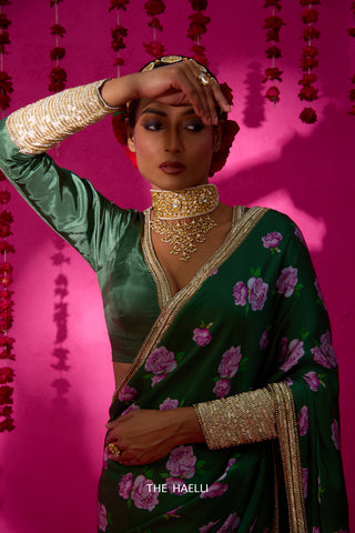 Raya Green Silk Blouse Raya Green Silk Blouse