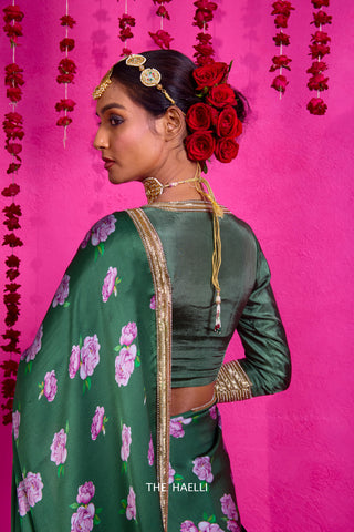 Raya Green Silk Blouse Raya Green Silk Blouse