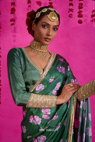 Raya Green Silk Blouse Raya Green Silk Blouse