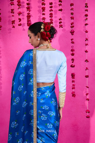 Raya Sky Blue Silk Blouse Raya Sky Blue Silk Blouse