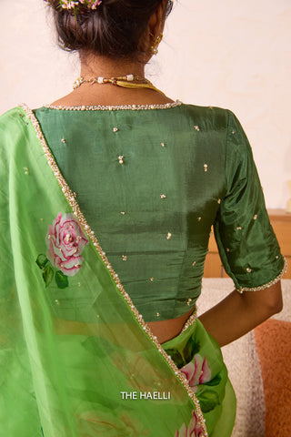 Mala Green Silk Blouse Mala Green Silk Blouse