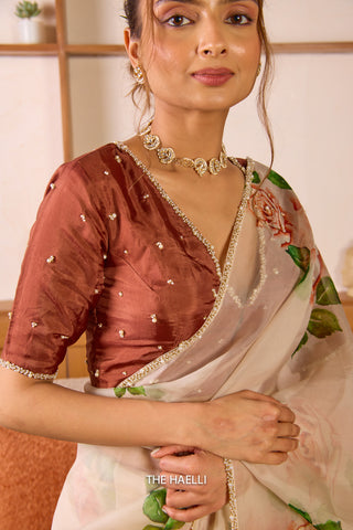 Mala Brown Silk Blouse Mala Brown Silk Blouse