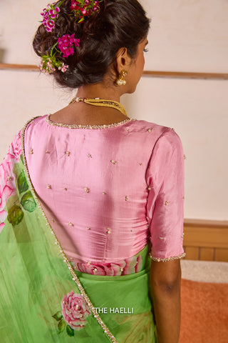 Mala Pink Blouse with Gold Mala Pink Blouse with Gold