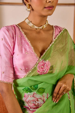 Mala Pink Blouse with Gold Mala Pink Blouse with Gold