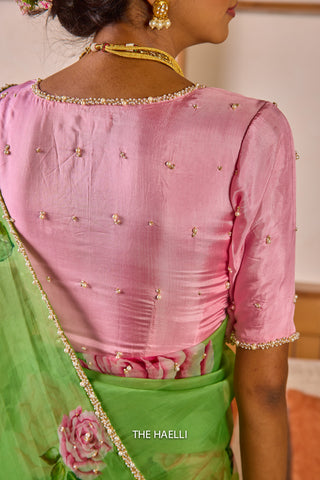 Mala Pink Blouse with Gold Mala Pink Blouse with Gold