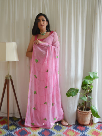The Cactus Story Pink Georgette Saree The Cactus Story Pink Georgette Saree