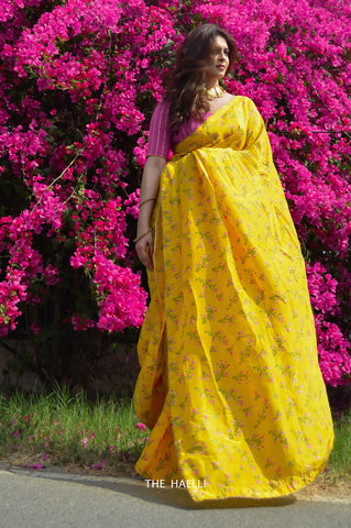 Pretty In Yellow Uppada Silk Saree Pretty In Yellow Uppada Silk Saree