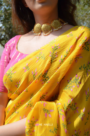 Pretty In Yellow Uppada Silk Saree Pretty In Yellow Uppada Silk Saree