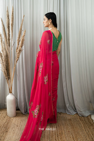 Love At First Sight Georgette Raani Saree Love At First Sight Georgette Raani Saree