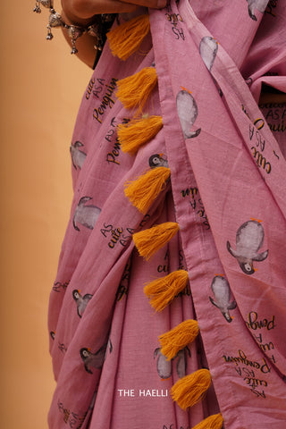 Penguin Mauve Cotton Saree Penguin Mauve Cotton Saree