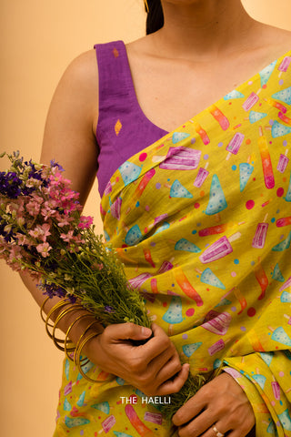 Popsicles Green Cotton Saree Popsicles Green Cotton Saree