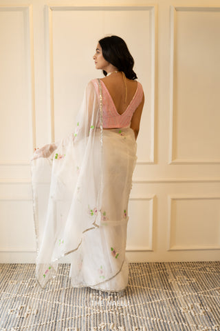 Rooh White Organza Silk Saree Rooh White Organza Silk Saree