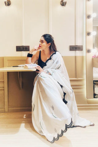 Moti Hand-Embroidered Silk Saree Moti Hand-Embroidered Silk Saree